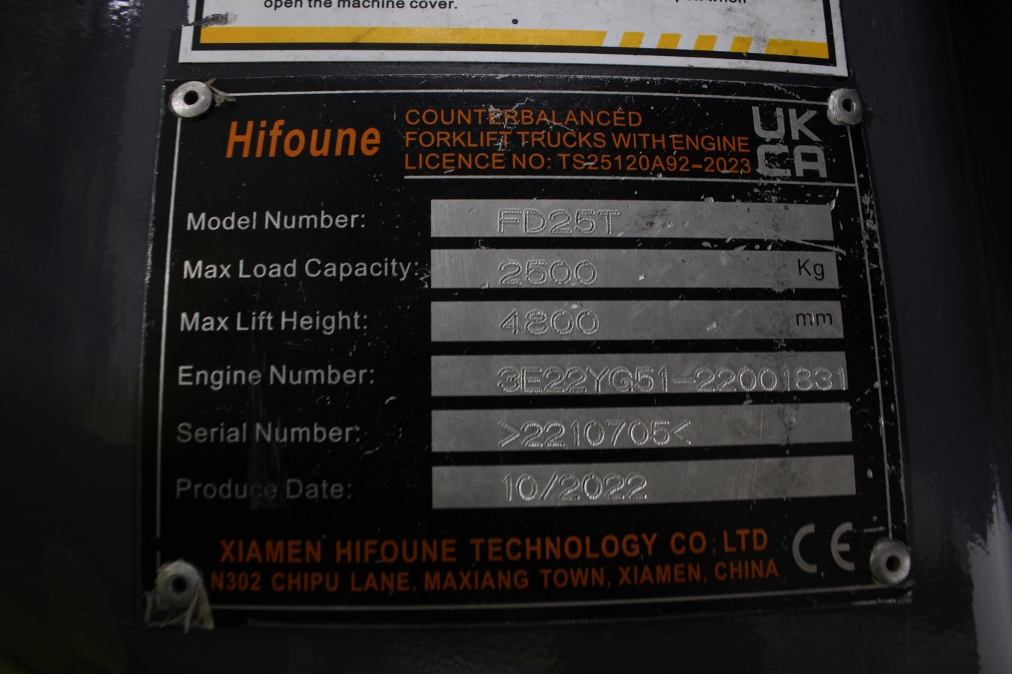 HIFOUNE FD25T - Open Cab