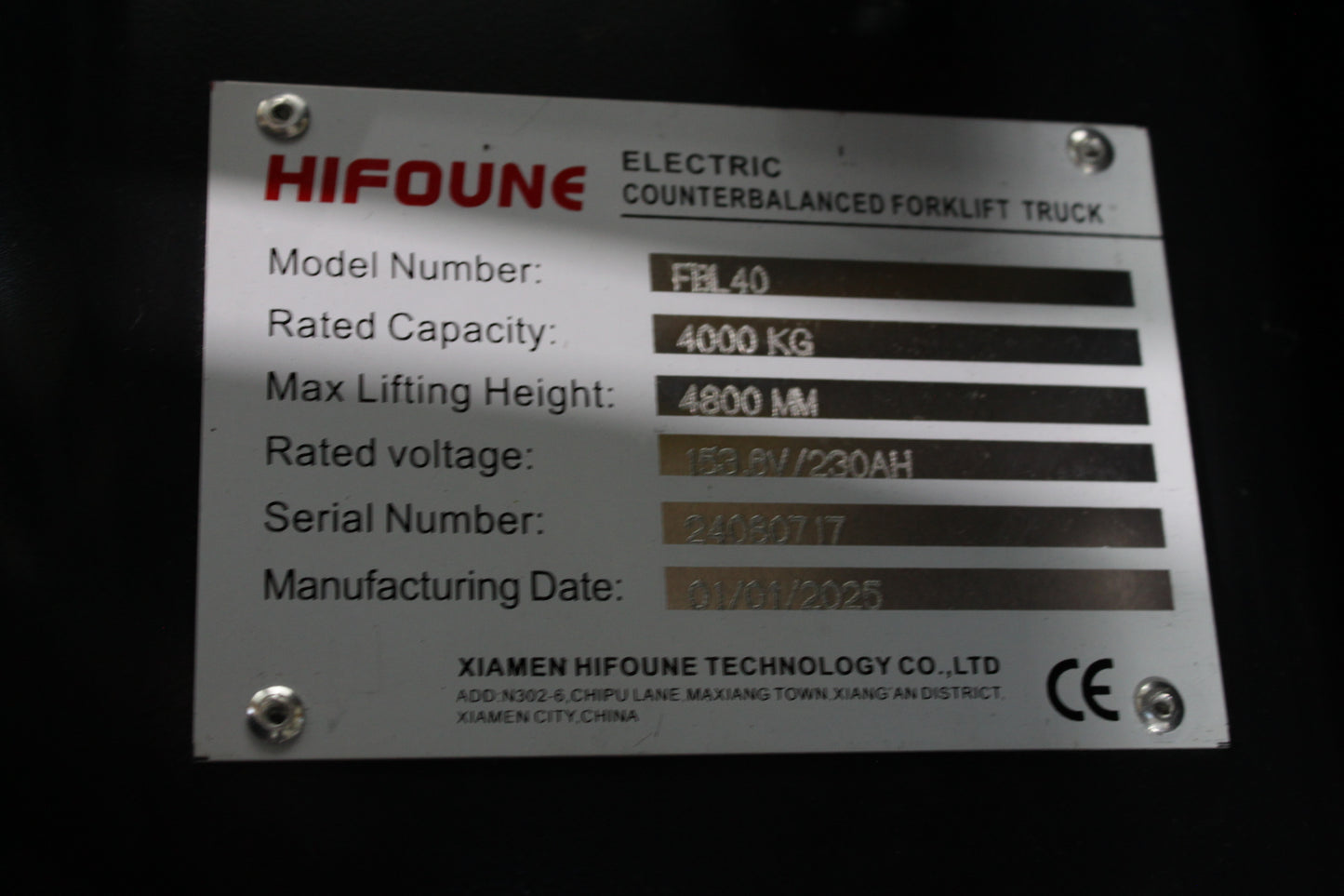 HIFOUNE FBL40 - Full Cab Lithium Electric Counterbalance