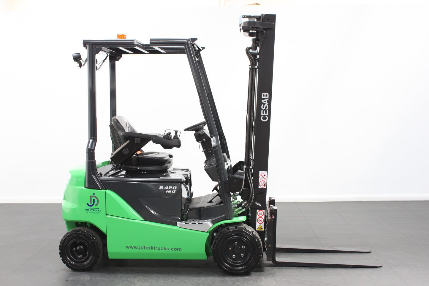 CESAB B420 2T Electric Forklift with Drive-In Racking Guard | 48V Battery