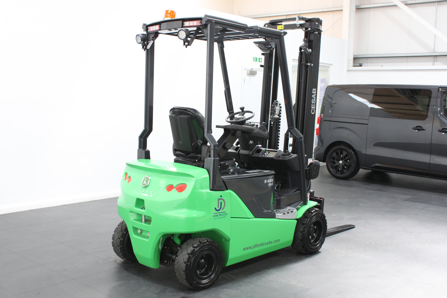CESAB B420 2T Electric Forklift with Drive-In Racking Guard | 48V Battery