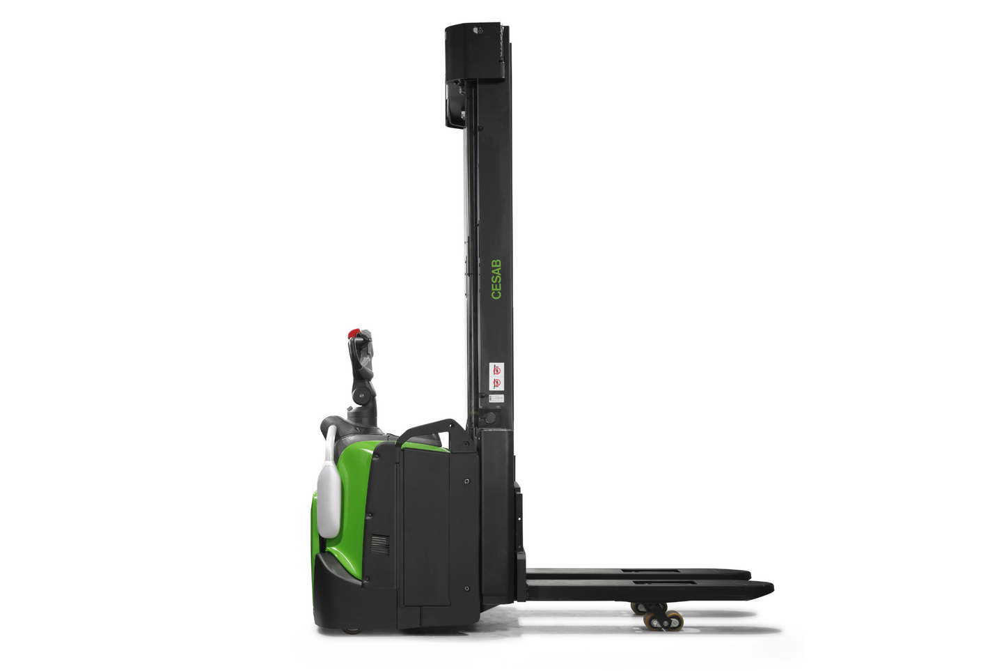 CESAB S300 Platform Powered Stacker – 1200kg to 2000kg Capacity | High-Speed Ride-On Electric Stacker with Powertrak Traction System