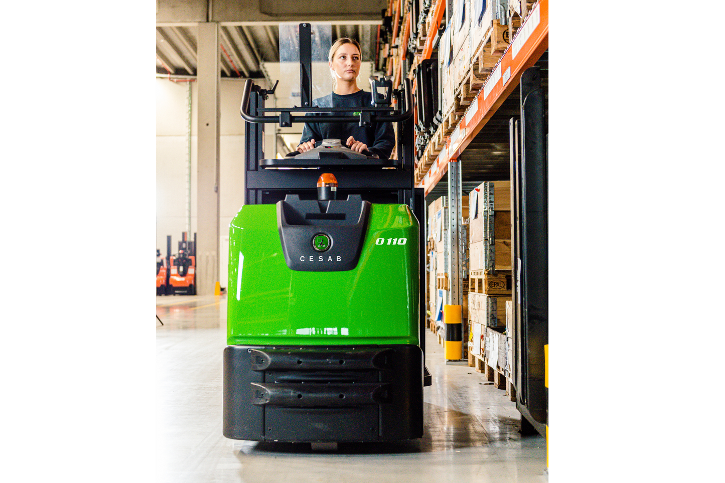 CESAB O110 & O110W Low-Level Order Pickers – 1000kg Capacity | Compact Electric Stand-On Trucks for Efficient Warehouse Picking