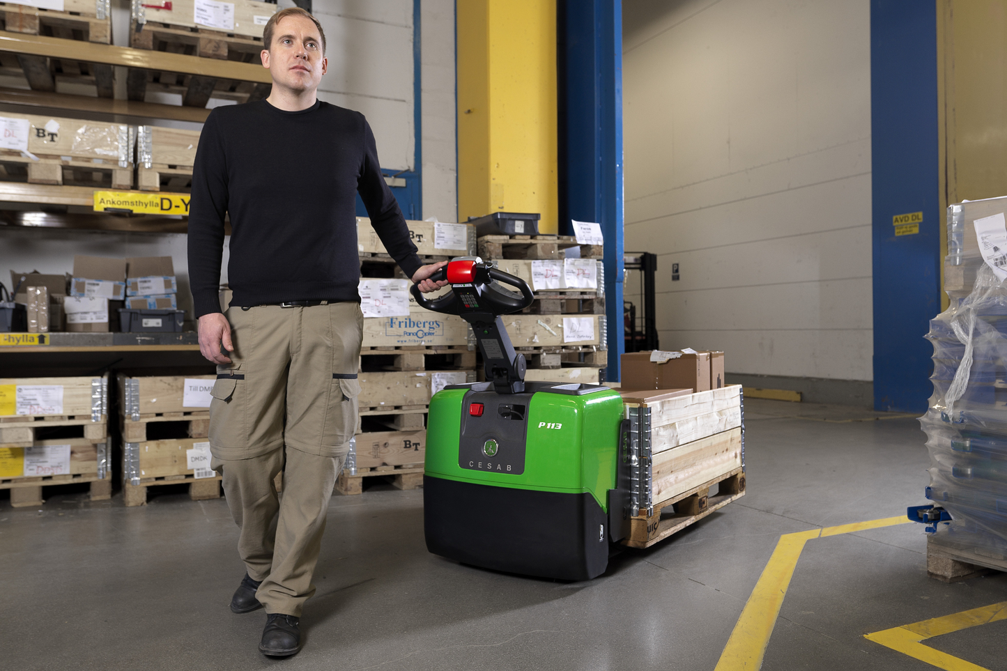 CESAB P113 Compact Powered Pallet Truck – 1300kg Capacity | Lightweight Electric Pallet Truck with Built-in Charger