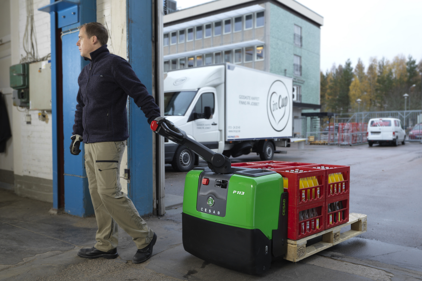 CESAB P113 Compact Powered Pallet Truck – 1300kg Capacity | Lightweight Electric Pallet Truck with Built-in Charger