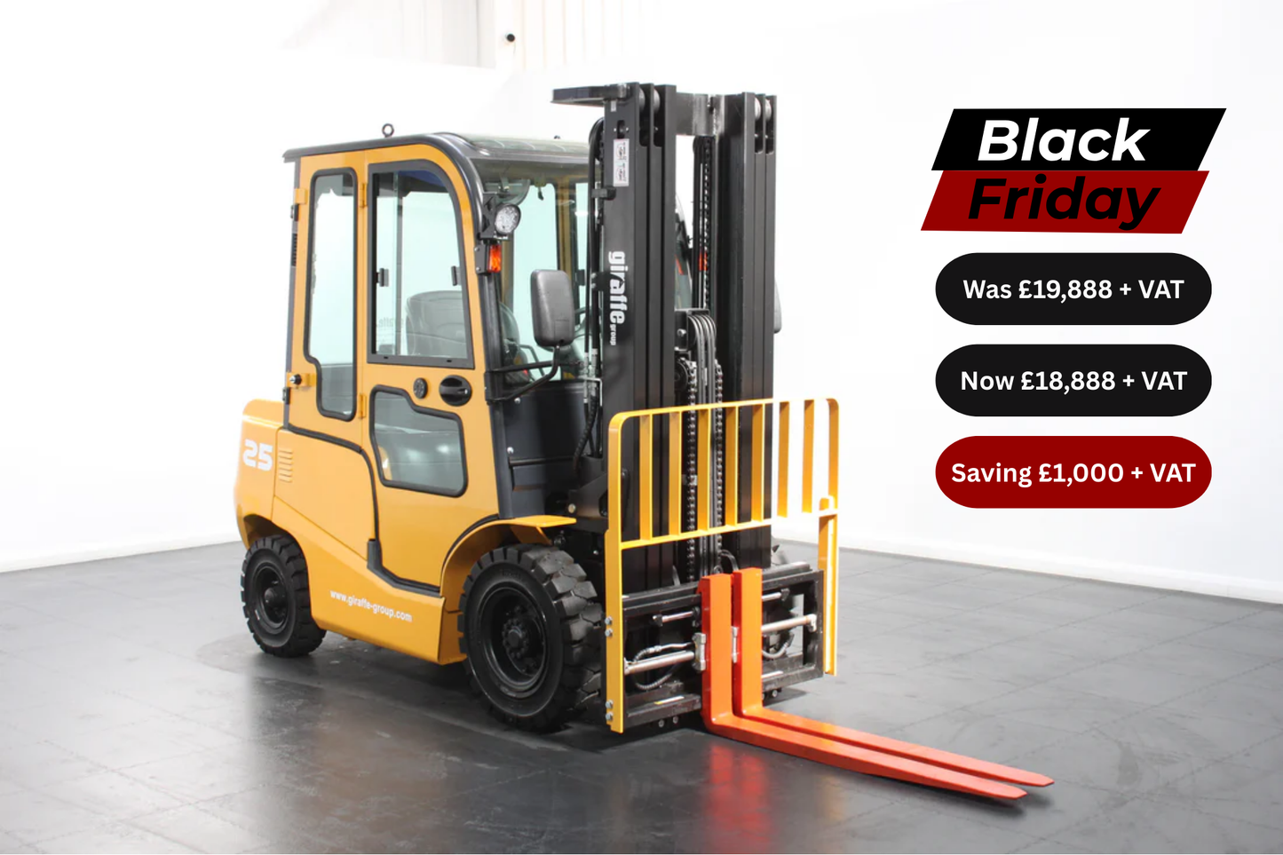 giraffe FD25| Full Cab Diesel Counterbalance | 4-Wheel Forklift