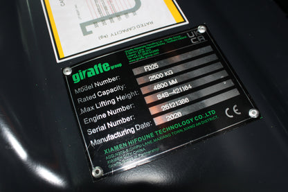 giraffe FD25 Premium  | Full Cab Diesel Counterbalance  | 4-Wheel Forklift