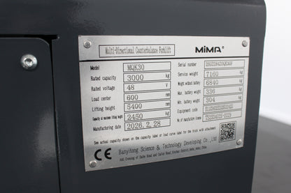 Mima 1mqk30 multi-directional electric forklift no cab