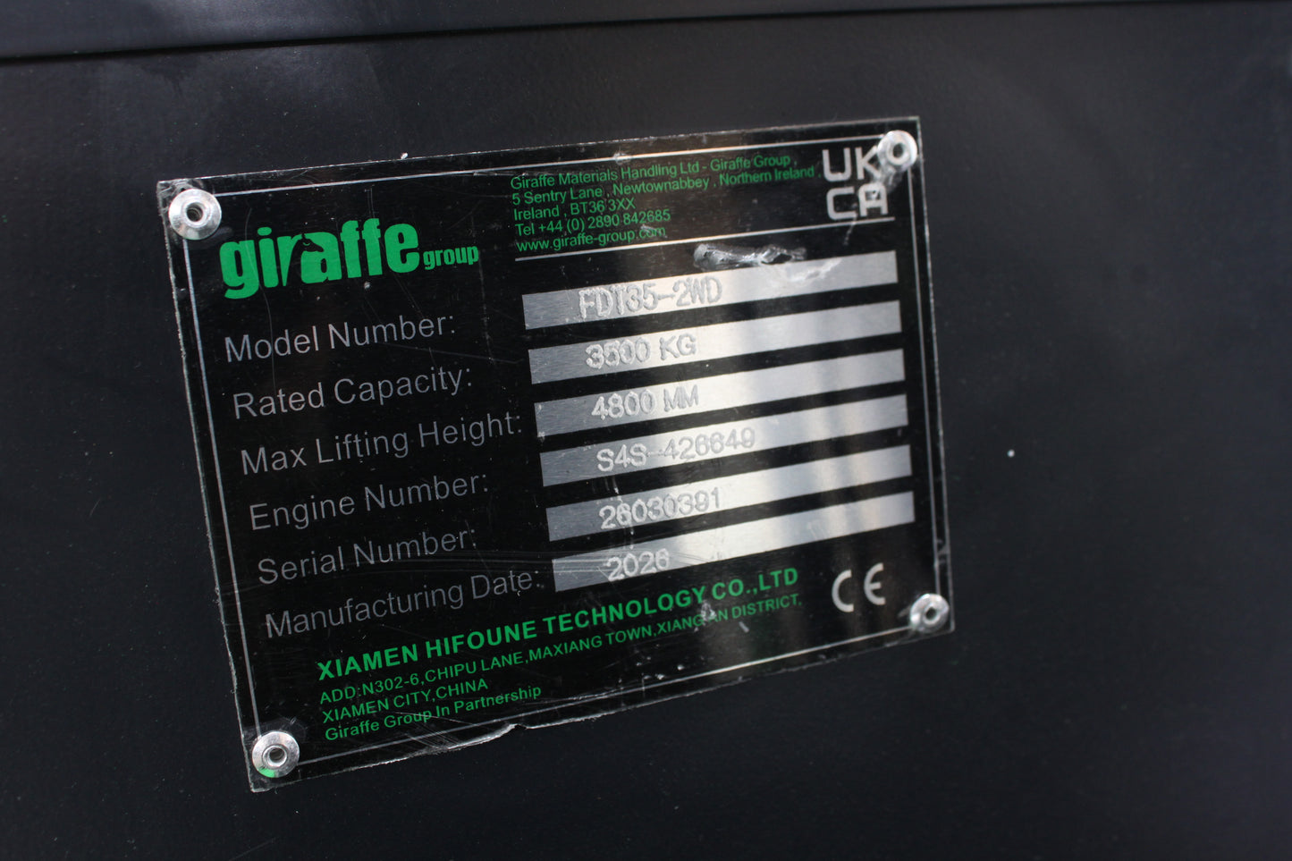 giraffe CPCD35-2WD - Full cab - Rough terrain forklift