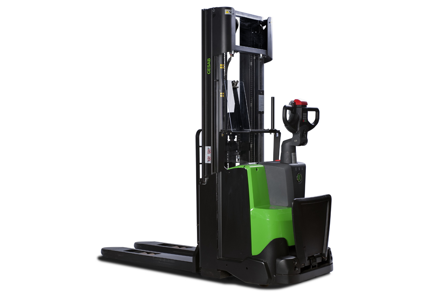 CESAB S200 Platform Powered Stacker – 800kg to 2000kg Capacity | Ride-On Electric Stacker for Medium-Intensity Warehouse Operations