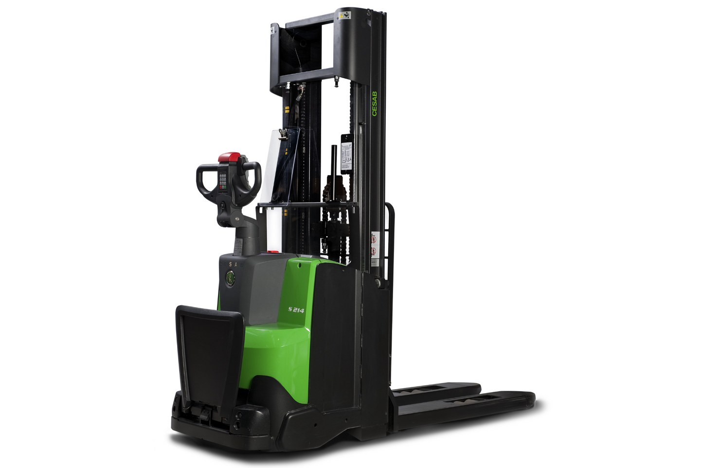 CESAB S200 Platform Powered Stacker – 800kg to 2000kg Capacity | Ride-On Electric Stacker for Medium-Intensity Warehouse Operations
